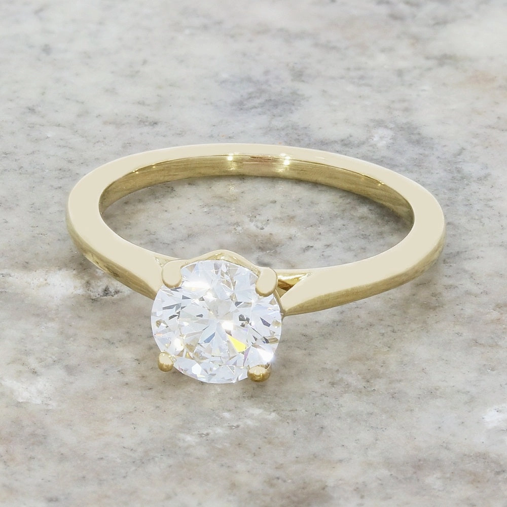 9ct Yellow Gold 1.21ct Brilliant Cut Lab Grown Diamond Solitaire Ring D VS 2