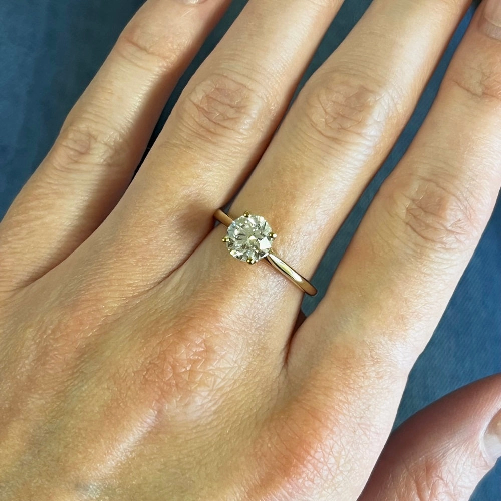 9ct Yellow Gold 1.21ct Brilliant Cut Lab Grown Diamond Solitaire Ring D VS 2