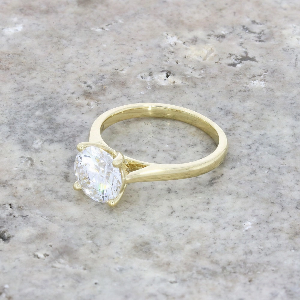9ct Yellow Gold 1.99ct Brilliant Cut Lab Grown Diamond Solitaire Ring E SI1