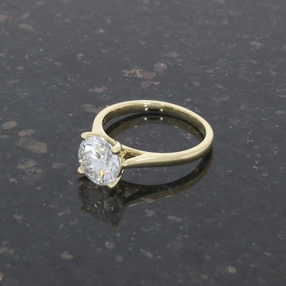 9ct Yellow Gold 1.99ct Brilliant Cut Lab Grown Diamond Solitaire Ring E SI1