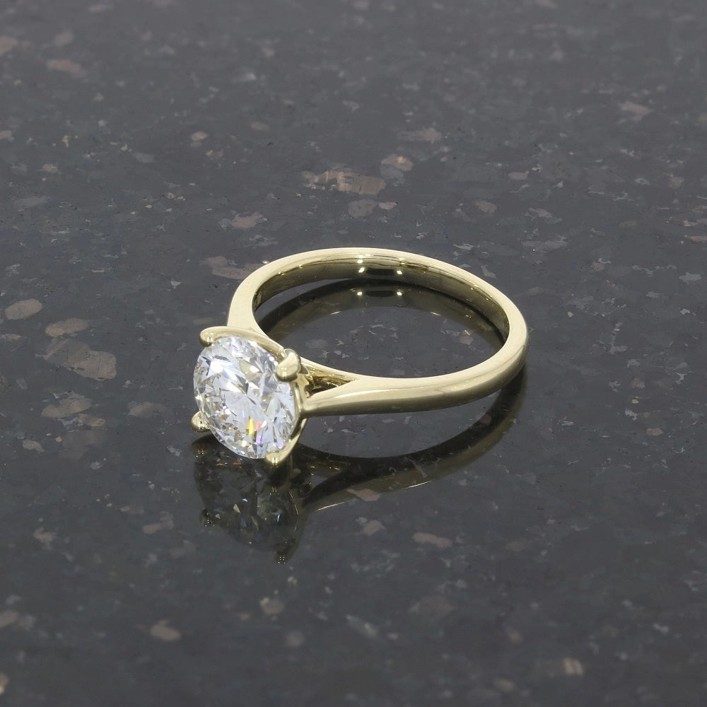 9ct Yellow Gold 1.99ct Brilliant Cut Lab Grown Diamond Solitaire Ring E SI1