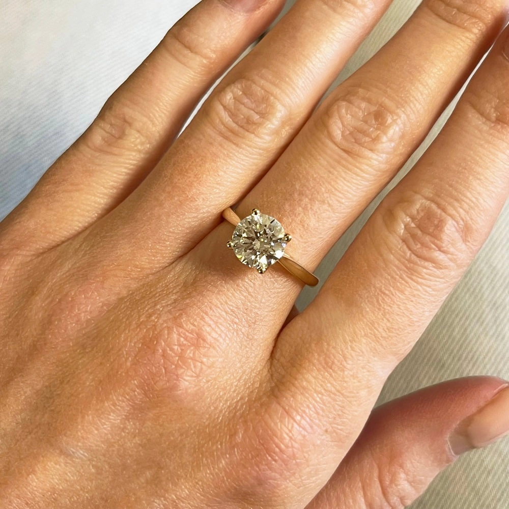 9ct Yellow Gold 1.99ct Brilliant Cut Lab Grown Diamond Solitaire Ring E SI1