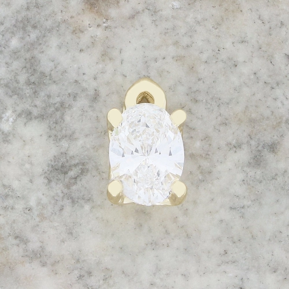 9ct Yellow Gold 2.02cts Oval Cut Lab Grown Diamond Pendant
