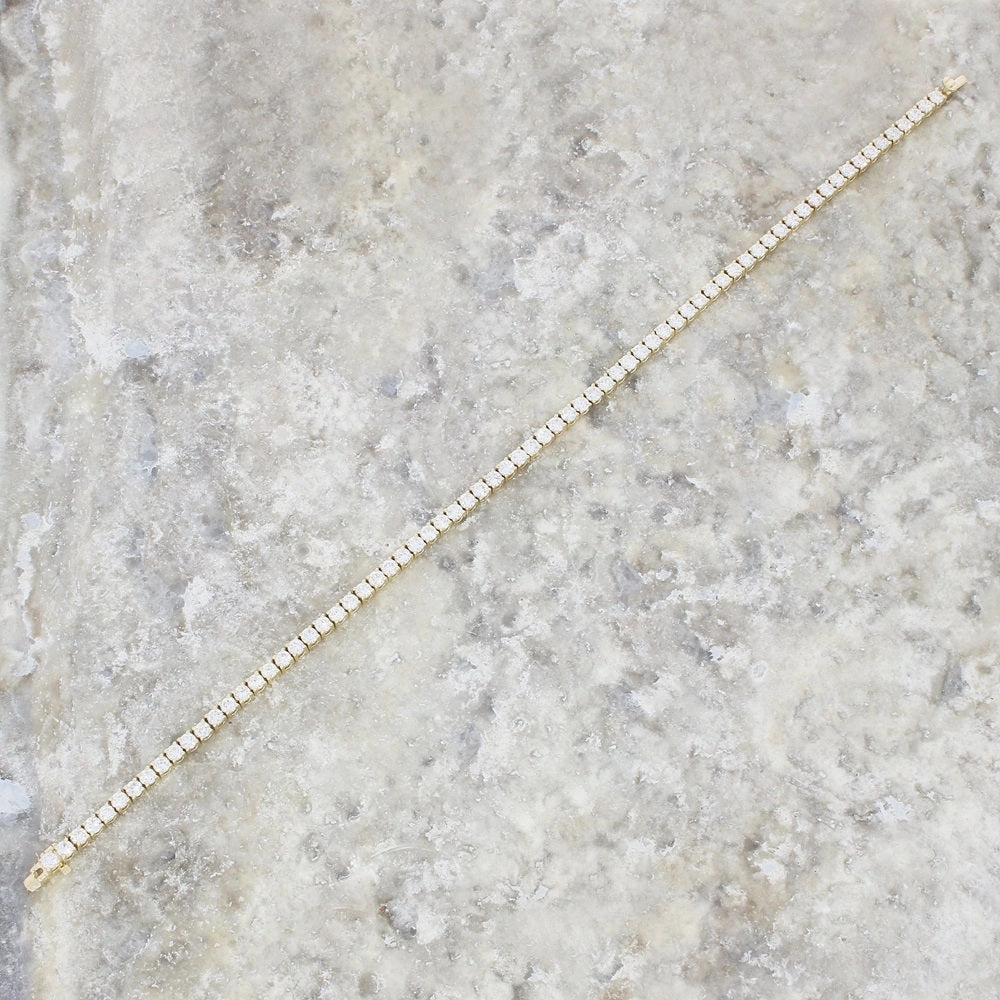 9ct Yellow Gold 3.04cts Lab Grown Diamond Tennis Bracelet