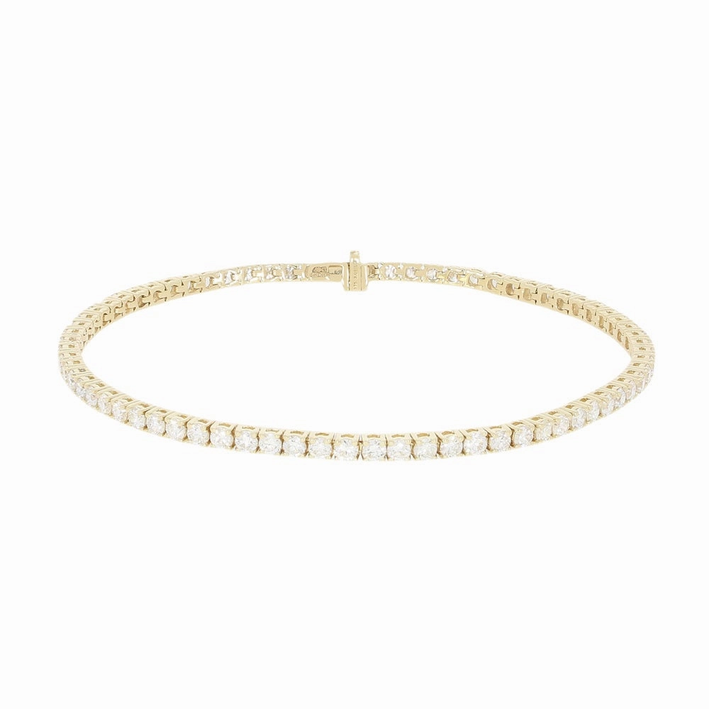 9ct Yellow Gold 3.04cts Lab Grown Diamond Tennis Bracelet