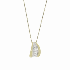 9ct Yellow Gold Diamond Pendant and Chain Necklace