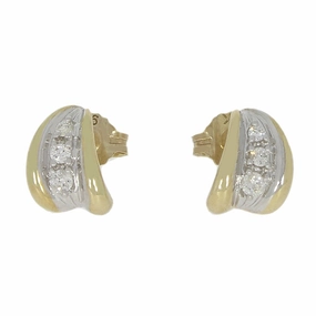9ct Yellow Gold Diamond Stud Earrings