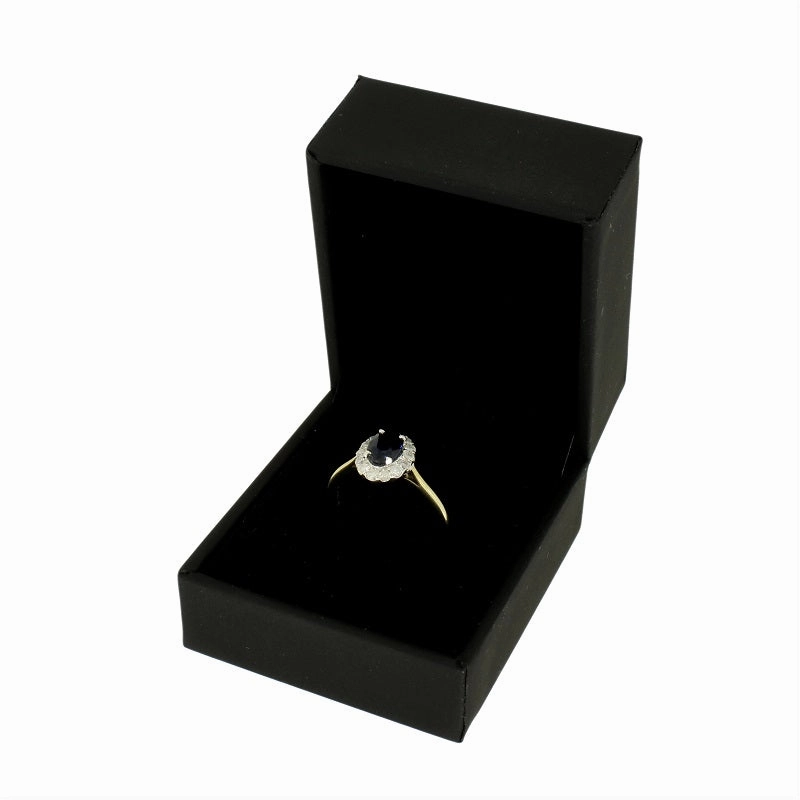 9ct Yellow Gold Sapphire & Diamond 0.30cts Cluster Ring