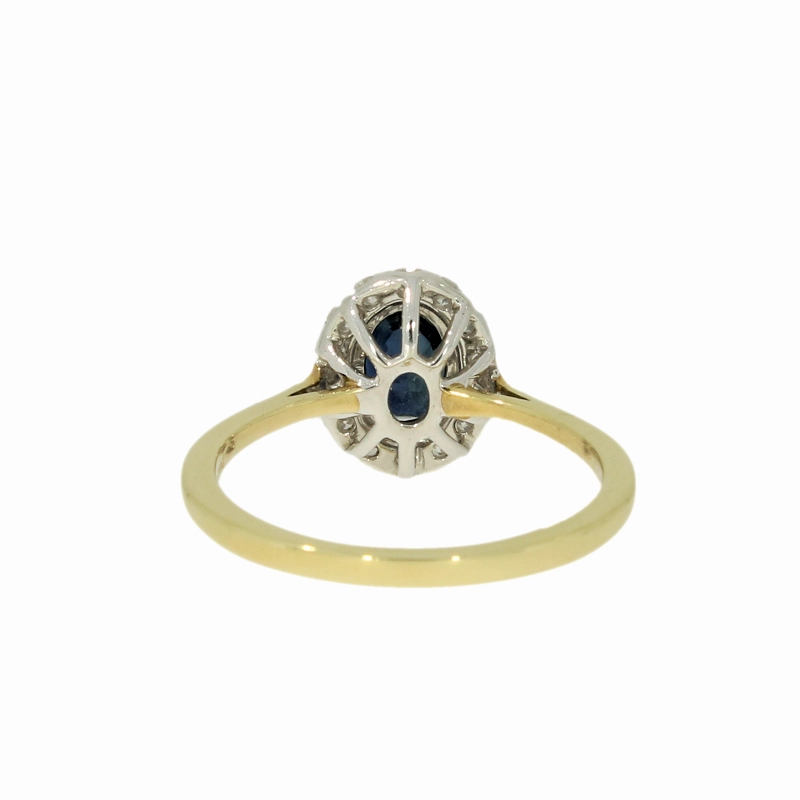 9ct Yellow Gold Sapphire & Diamond 0.30cts Cluster Ring