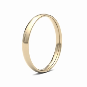 9ct Yellow Gold Traditional Court 2.5mm Light Weight Polished Ladies Wedding Ring