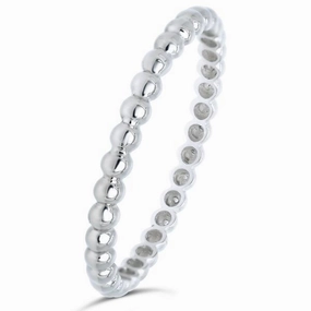 Alliance boules 2 mm en or blanc 18 carats