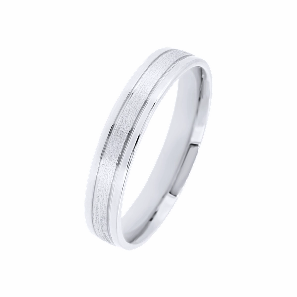 Alliance en or blanc satin??e