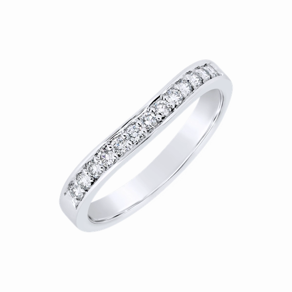 Alliance en or blanc sertie de diamants.