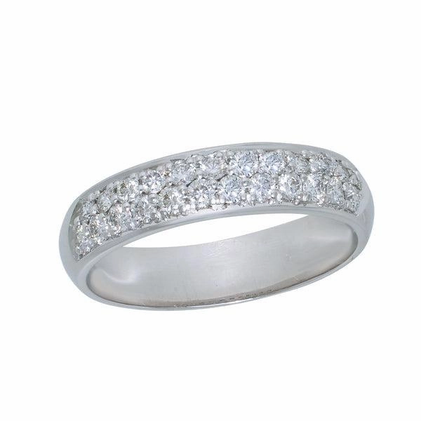 Alliance en or blanc sertie de diamants
