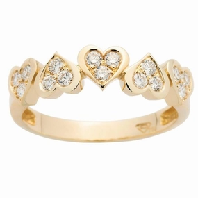 Alliance en or jaune sertie de diamants.
