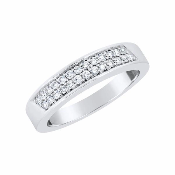Alliance or blanc 18 sertie de diamants.
