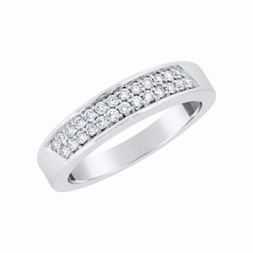 Alliance or blanc 18 sertie de diamants.