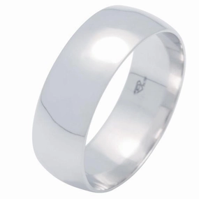 Alliance ruban bomb??e 7mm en or blanc 18 carats