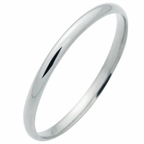Alliance ruban bomb??e en or blanc largeur 2 mm.