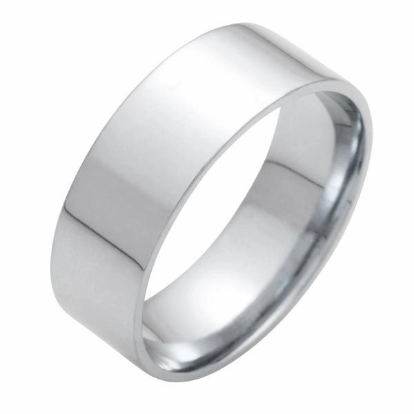 Alliance ruban en or blanc largeur 7 mm