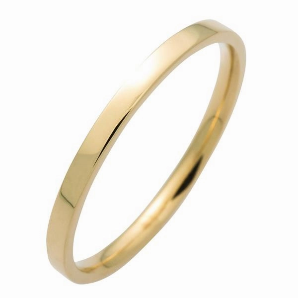 Alliance ruban en or jaune : largeur 2 mm