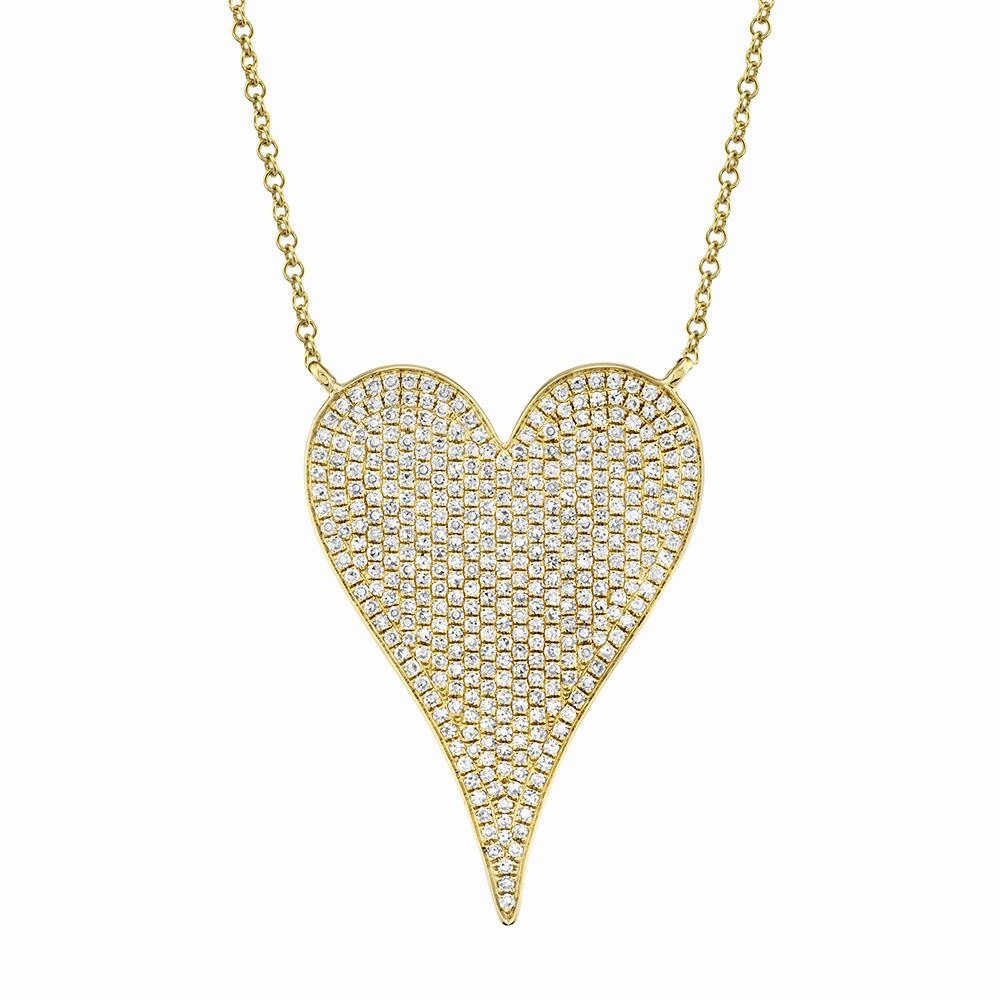 AMOR 0.83 CT DIAMOND PAVE HEART PENDANT NECKLACE - JUMBO SC55002485