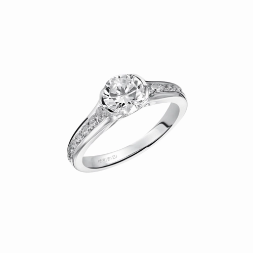 Artcarved Carina Half Bezel Engagement Ring Wht Gold 31-V385ERW-E