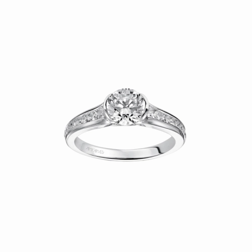 Artcarved Carina Half Bezel Engagement Ring Wht Gold 31-V385ERW-E