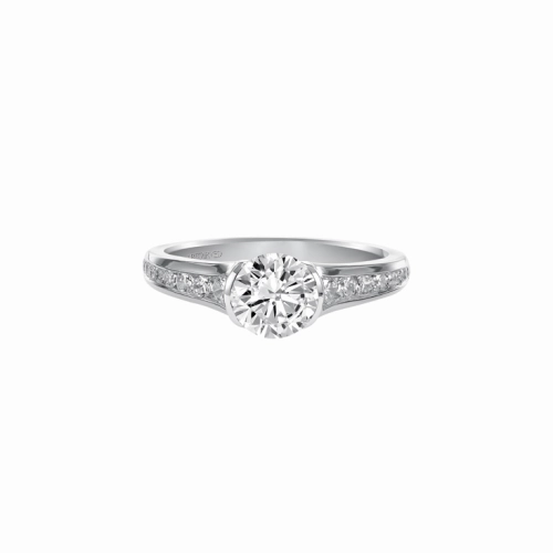 Artcarved Carina Half Bezel Engagement Ring Wht Gold 31-V385ERW-E