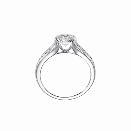Artcarved Carina Half Bezel Engagement Ring Wht Gold 31-V385ERW-E