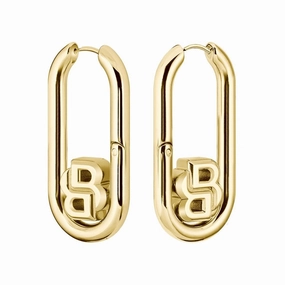 BOSS Jewellery Ladies Double B Gold Plated Earrings 1580629