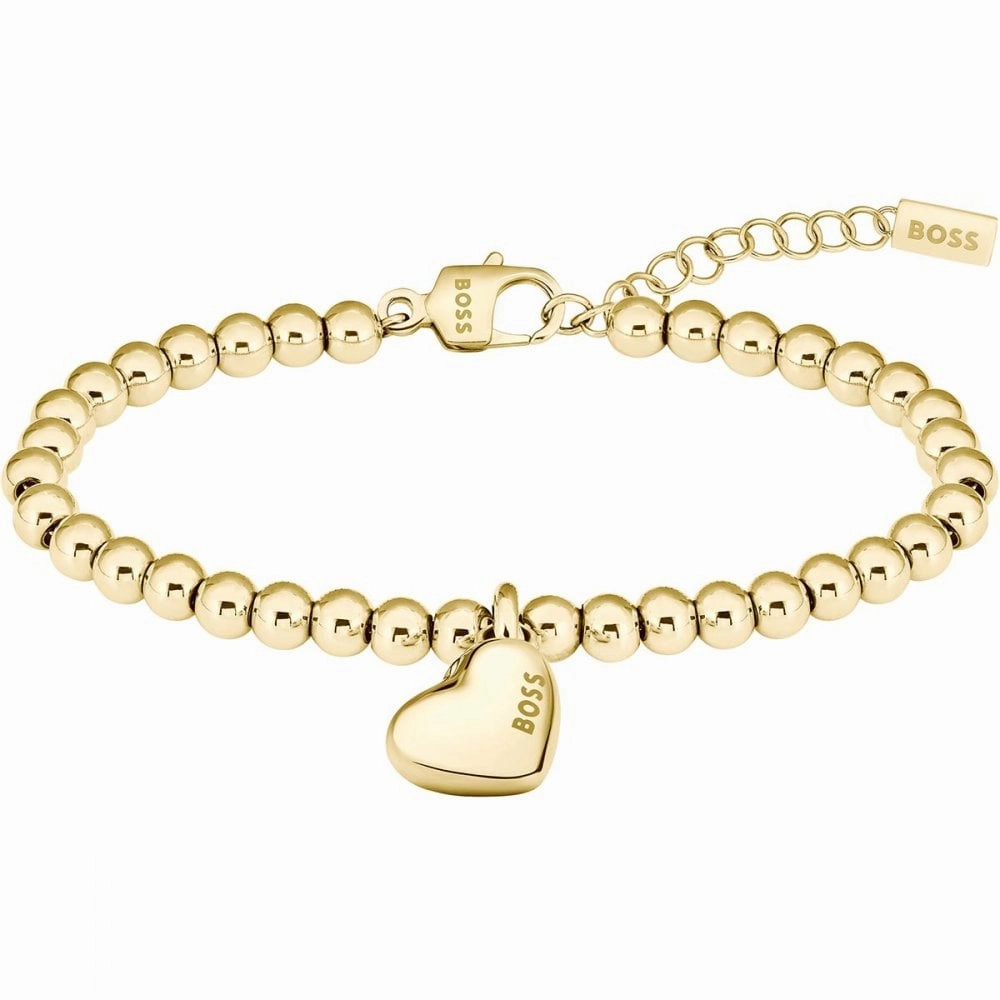 Boss Jewellery Ladies Honey Heart Gold Beaded Bracelet 1580643