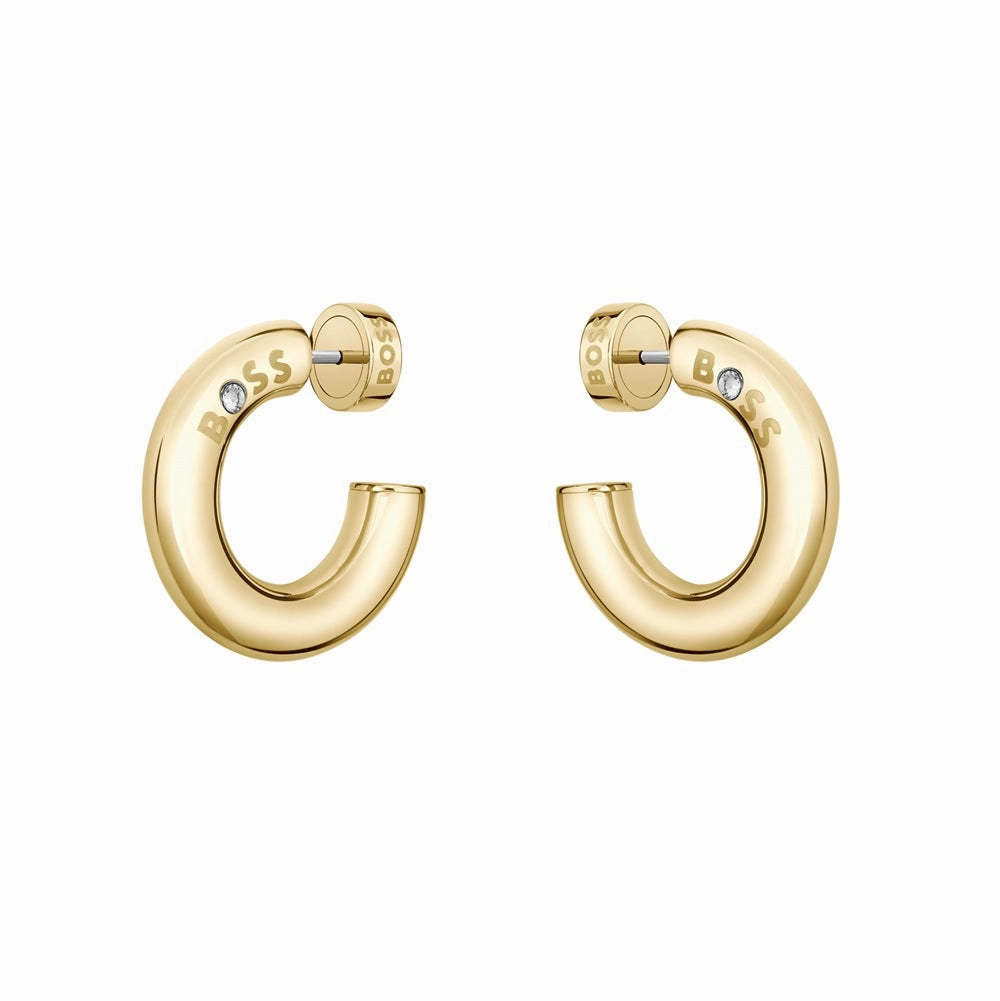 Boss Jewellery Live Gold Plated Ladies Hoop Earrings 1580690