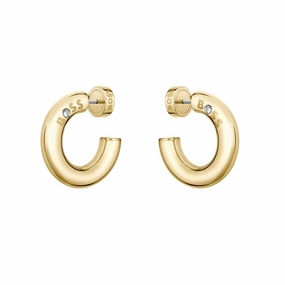 Boss Jewellery Live Gold Plated Ladies Hoop Earrings 1580690