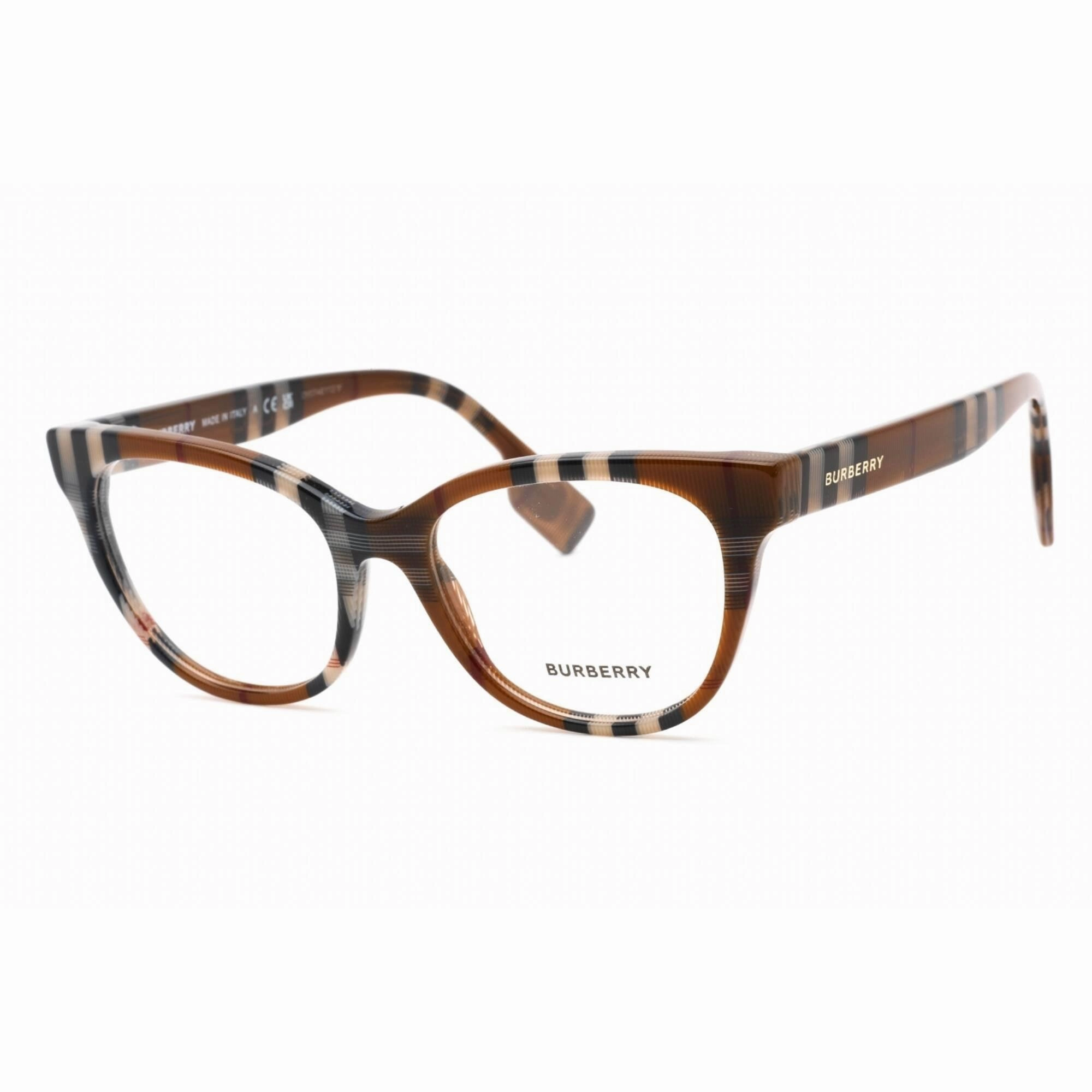 Burberry Women's Eyeglasses - Full Rim Cat Eye Check Brown, 51 mm | 0BE2375 3966