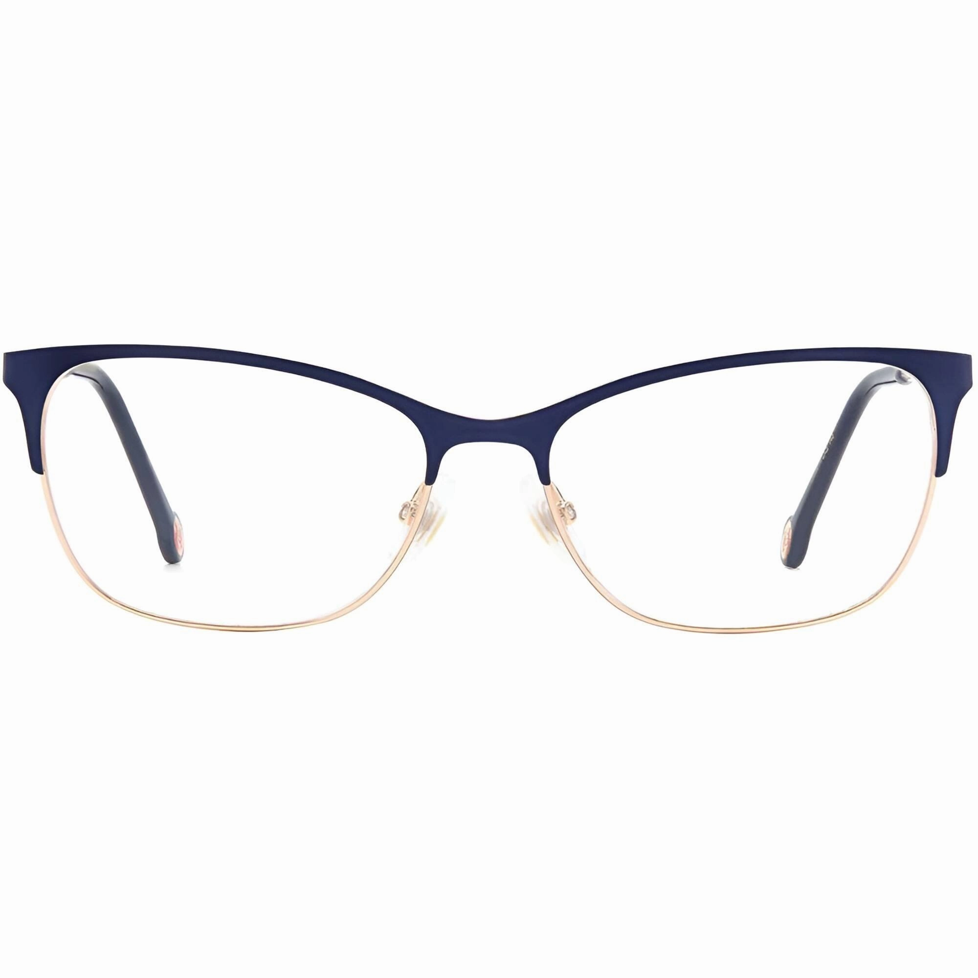 Carolina Herrera Women's Eyeglasses - Gold Blue Metal Frame Demo Lens | CH 0074 0LKS