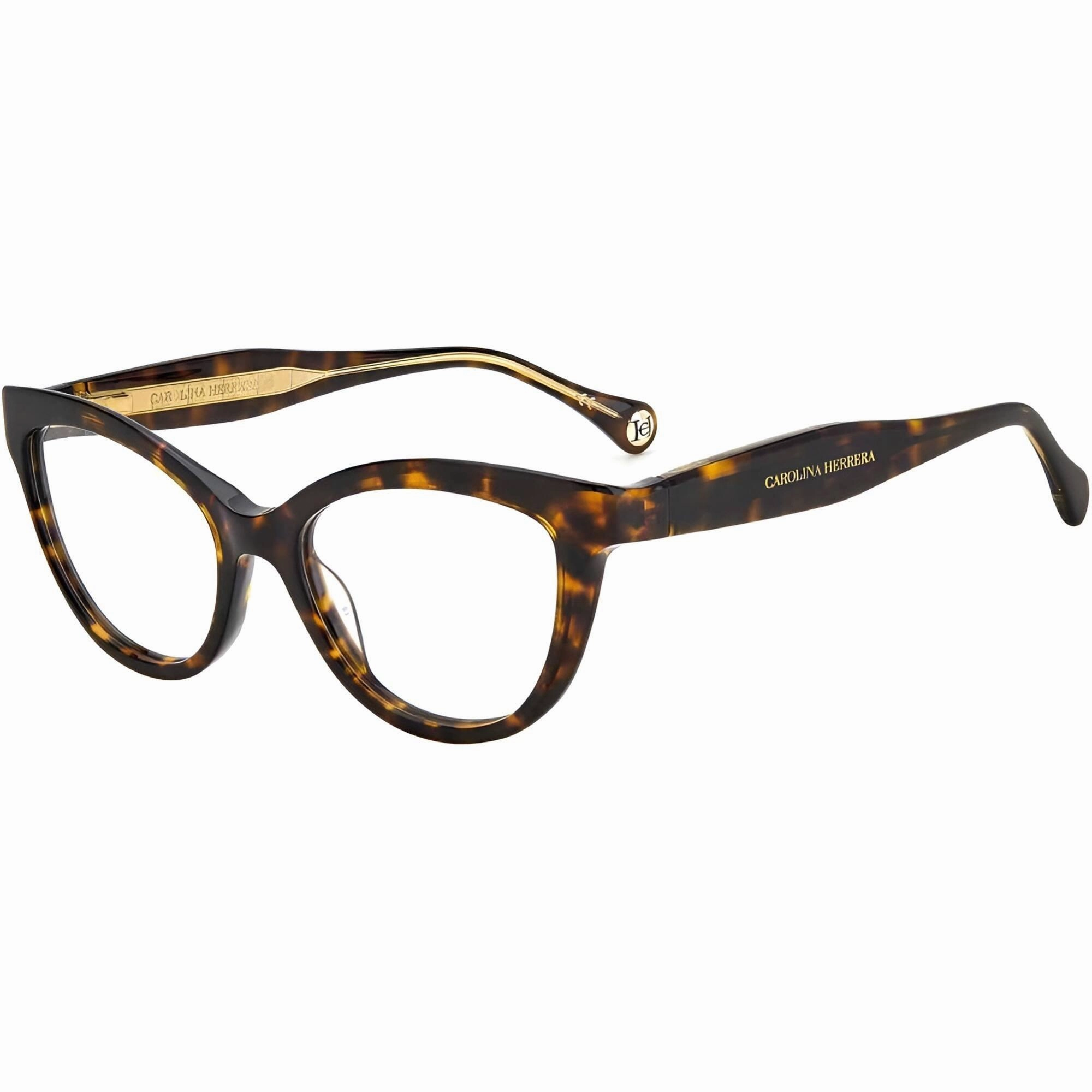 Carolina Herrera Women's Eyeglasses - Havana Plastic Frame Demo Lens | CH 0017 86