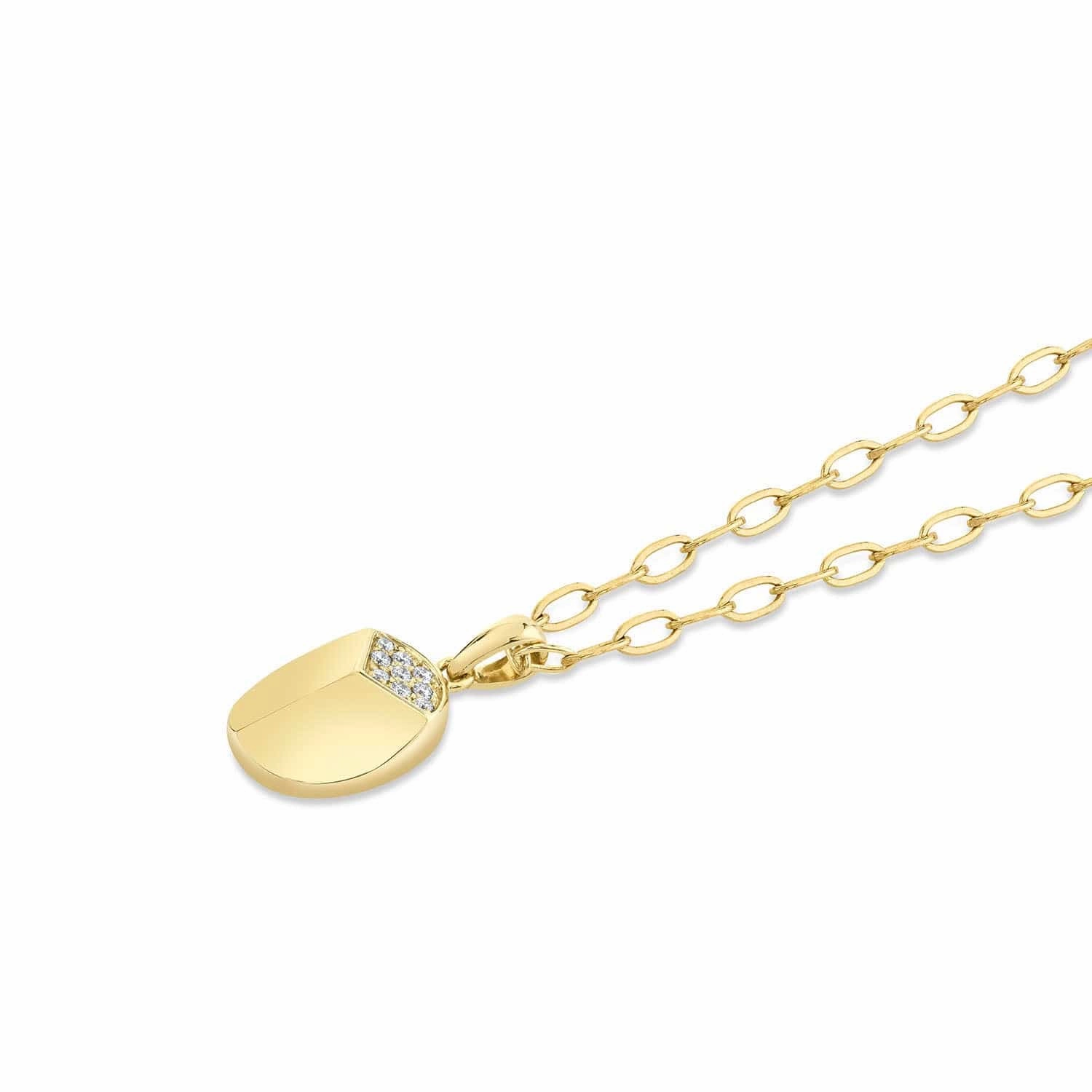 Carve Pendant with Pav P453YG