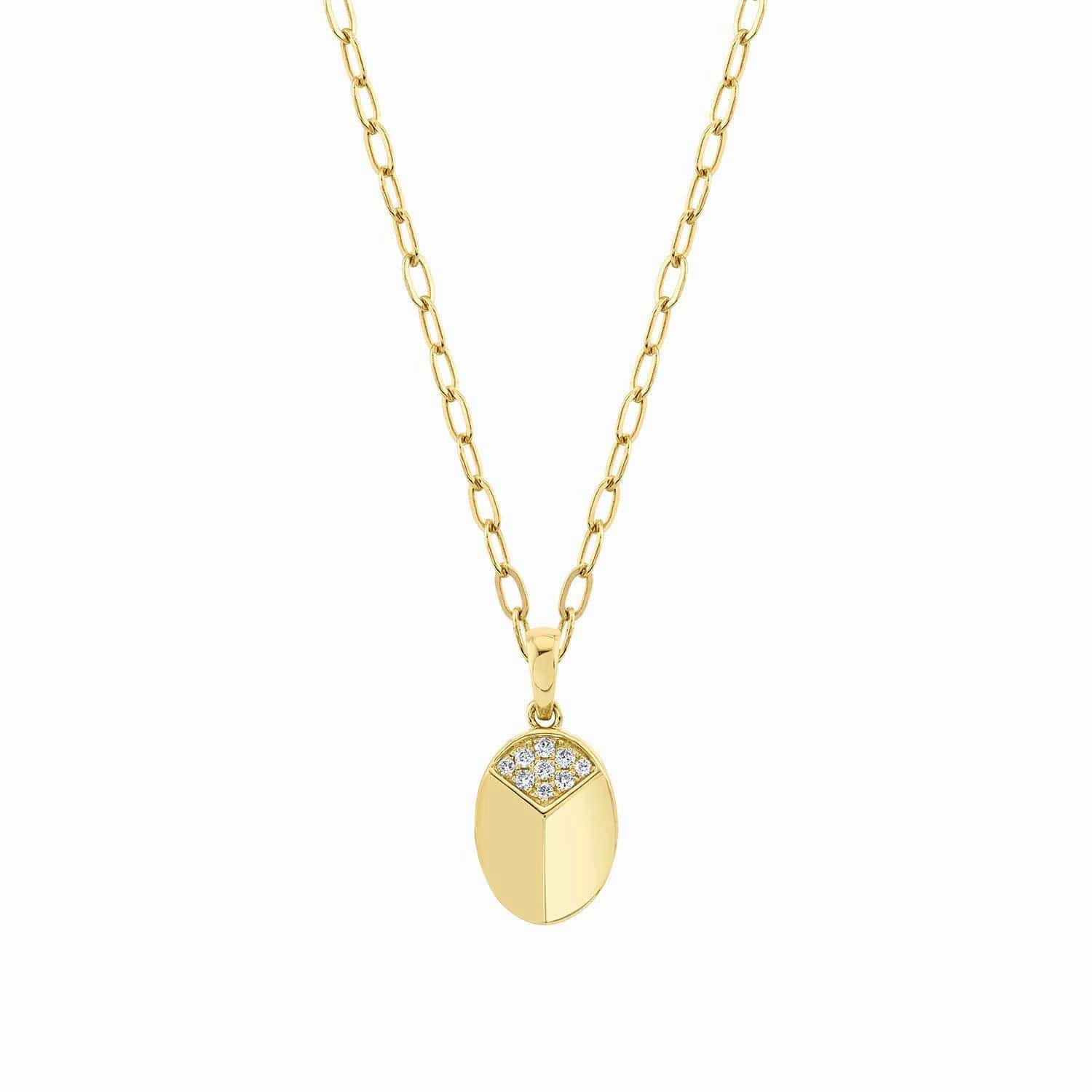 Carve Pendant with Pav P453YG