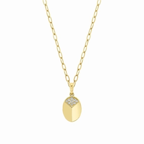 Carve Pendant with Pav P453YG