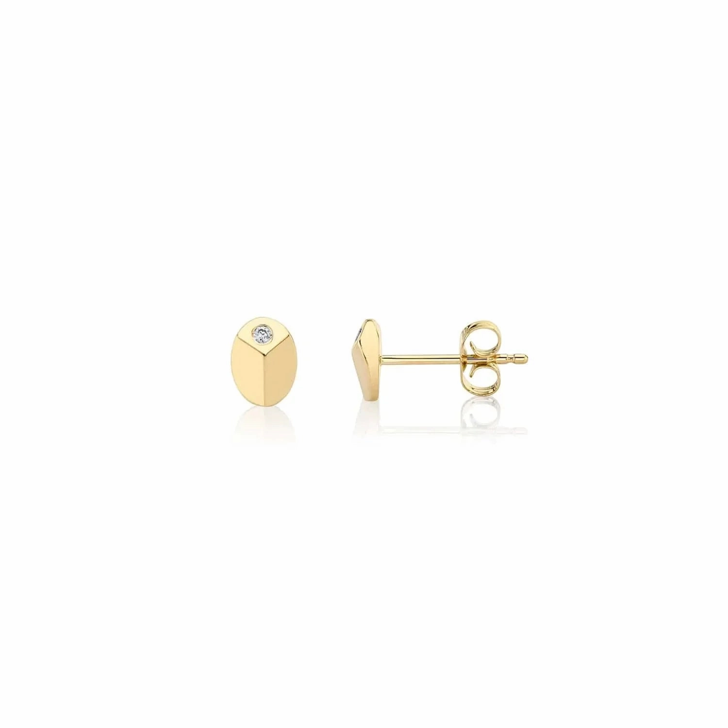 Carve Stud with Diamonds ER451YG