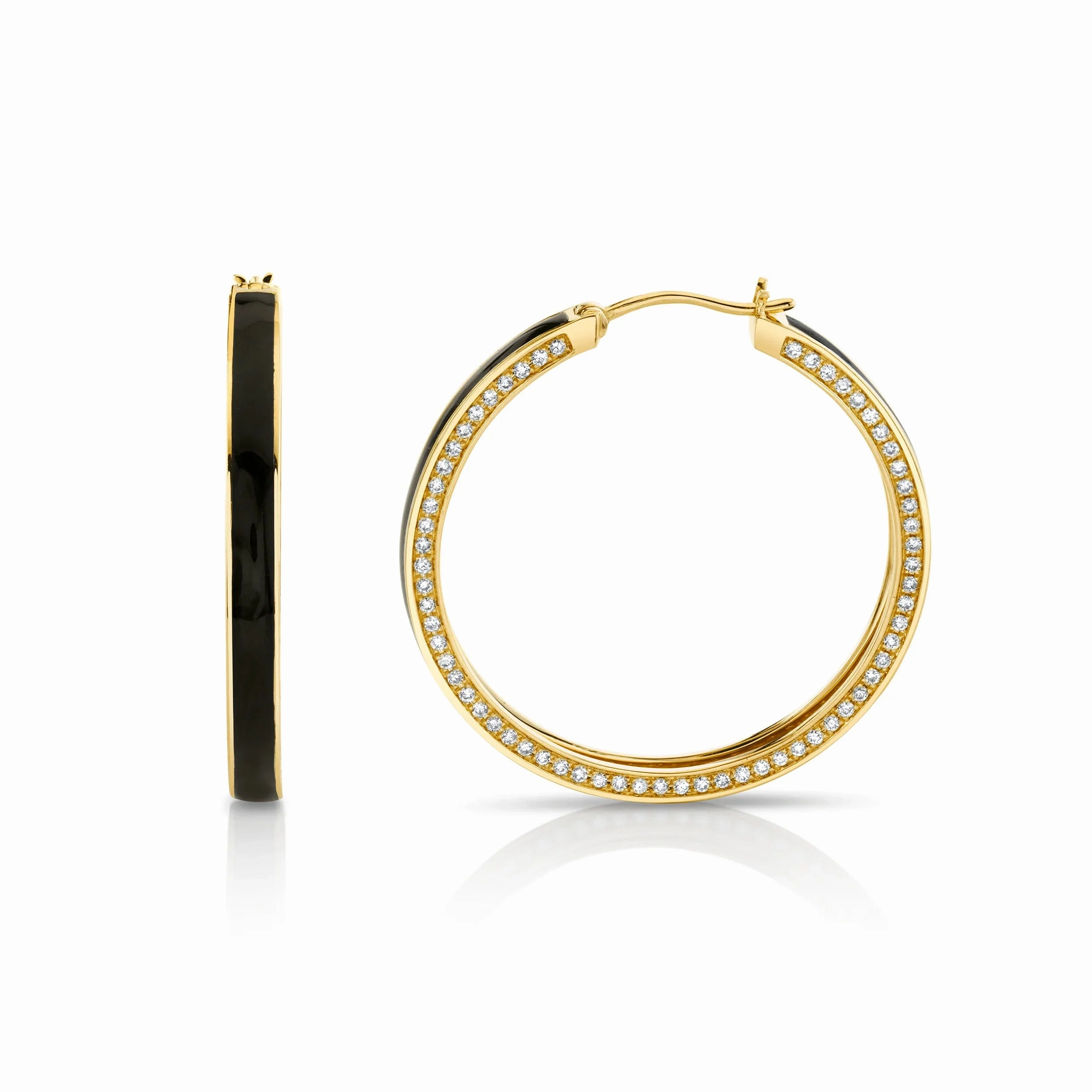 Chroma Pav Edge Hoop Earrings ER481