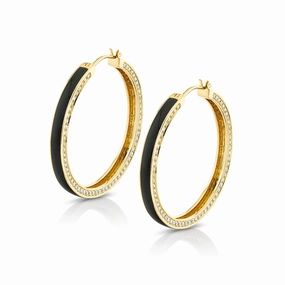 Chroma Pav Edge Hoop Earrings ER481