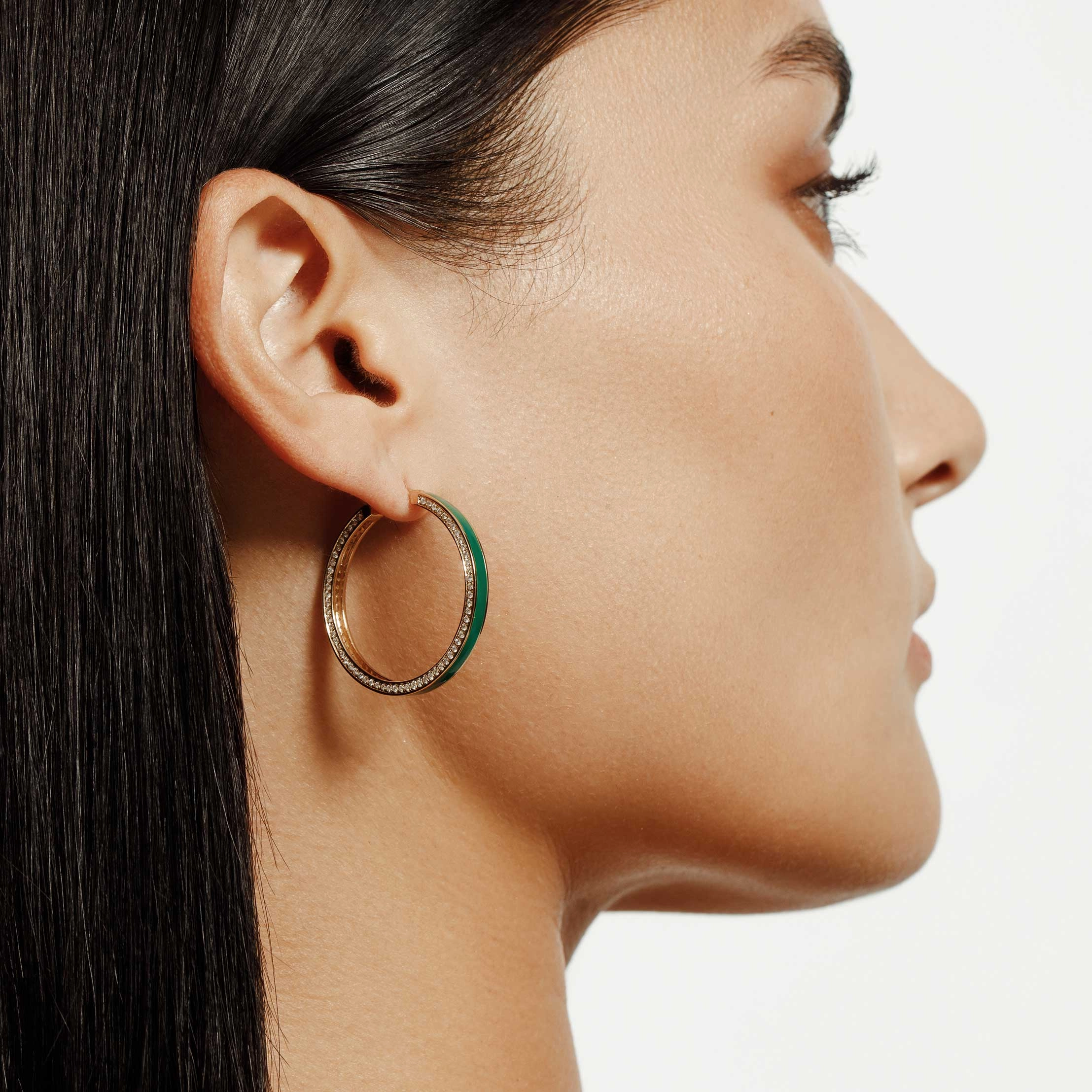 Chroma Pav Edge Hoop Earrings ER481