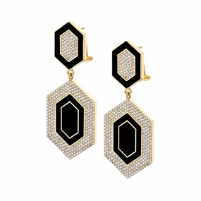 Chroma Pav Hexagon Cocktail Earrings ER490