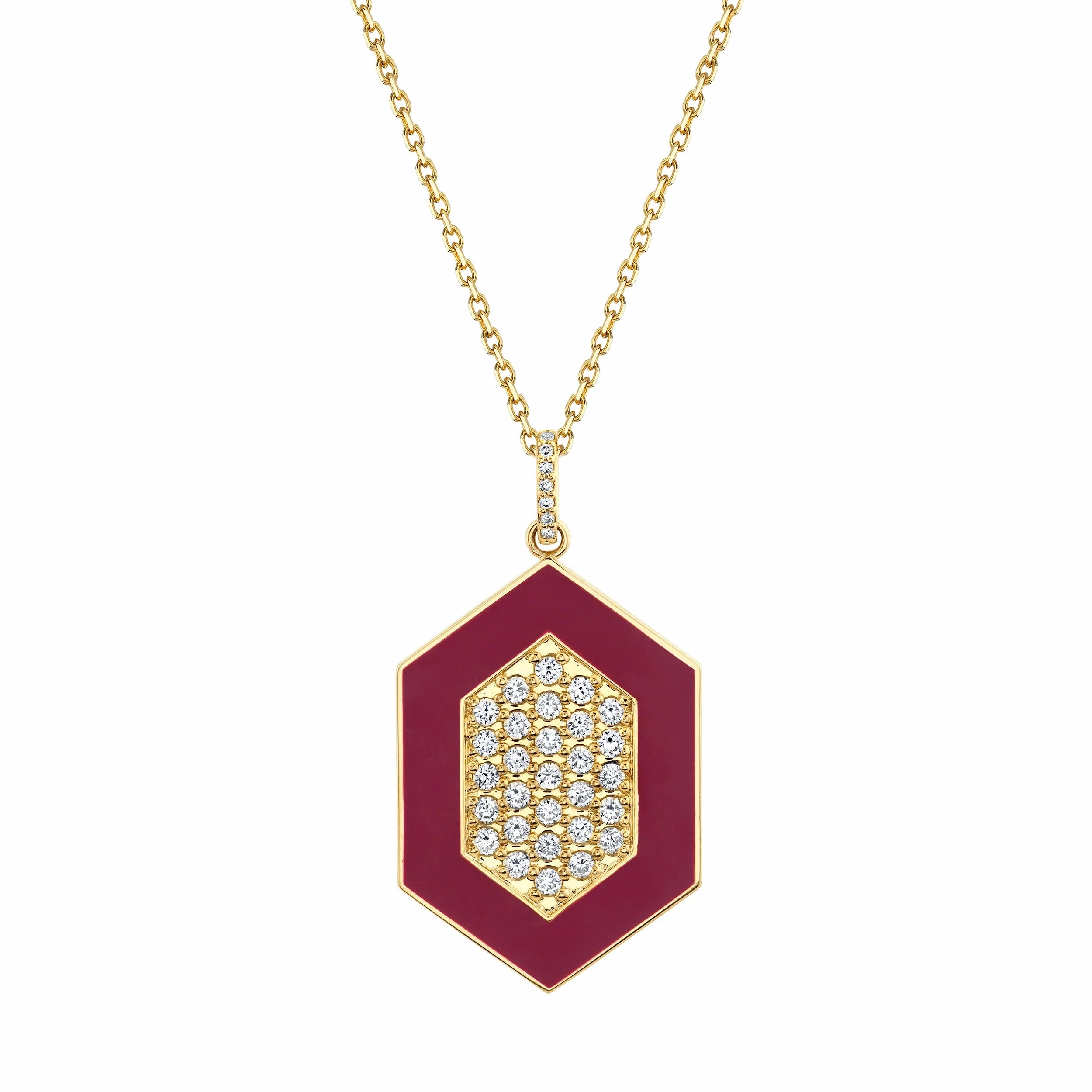 Chroma Pav Hexagon Pendant P491