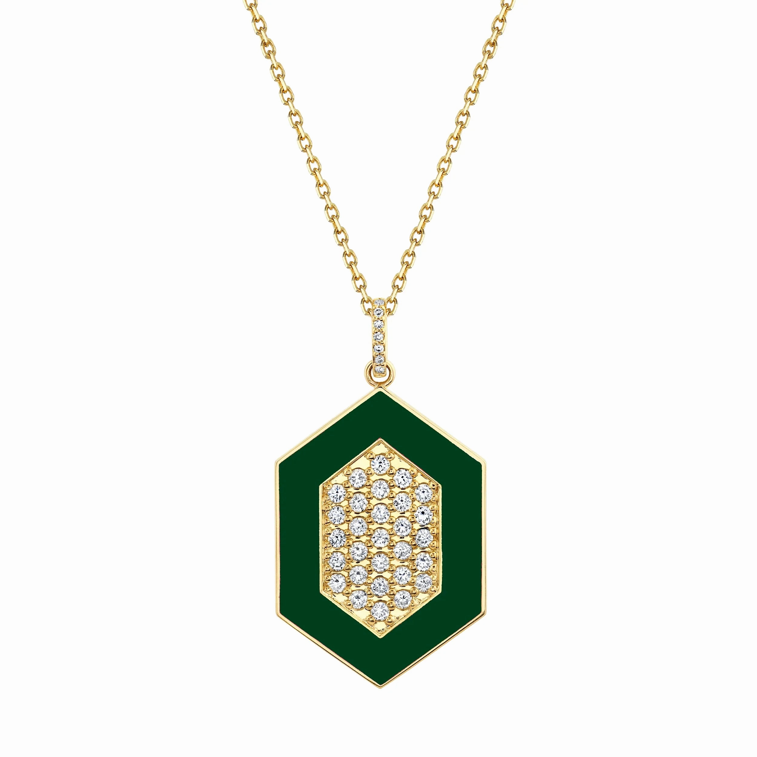 Chroma Pav Hexagon Pendant P491