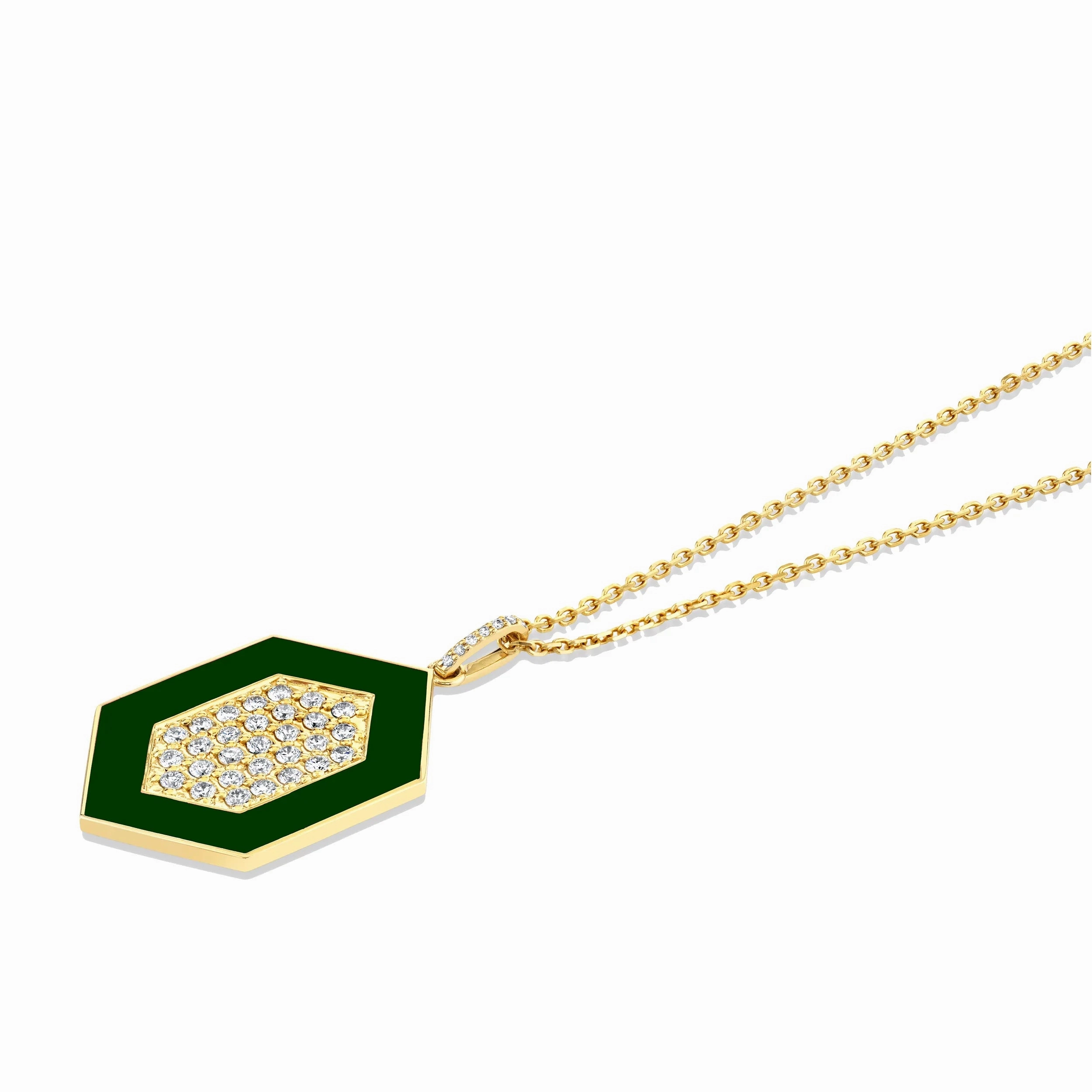 Chroma Pav Hexagon Pendant P491