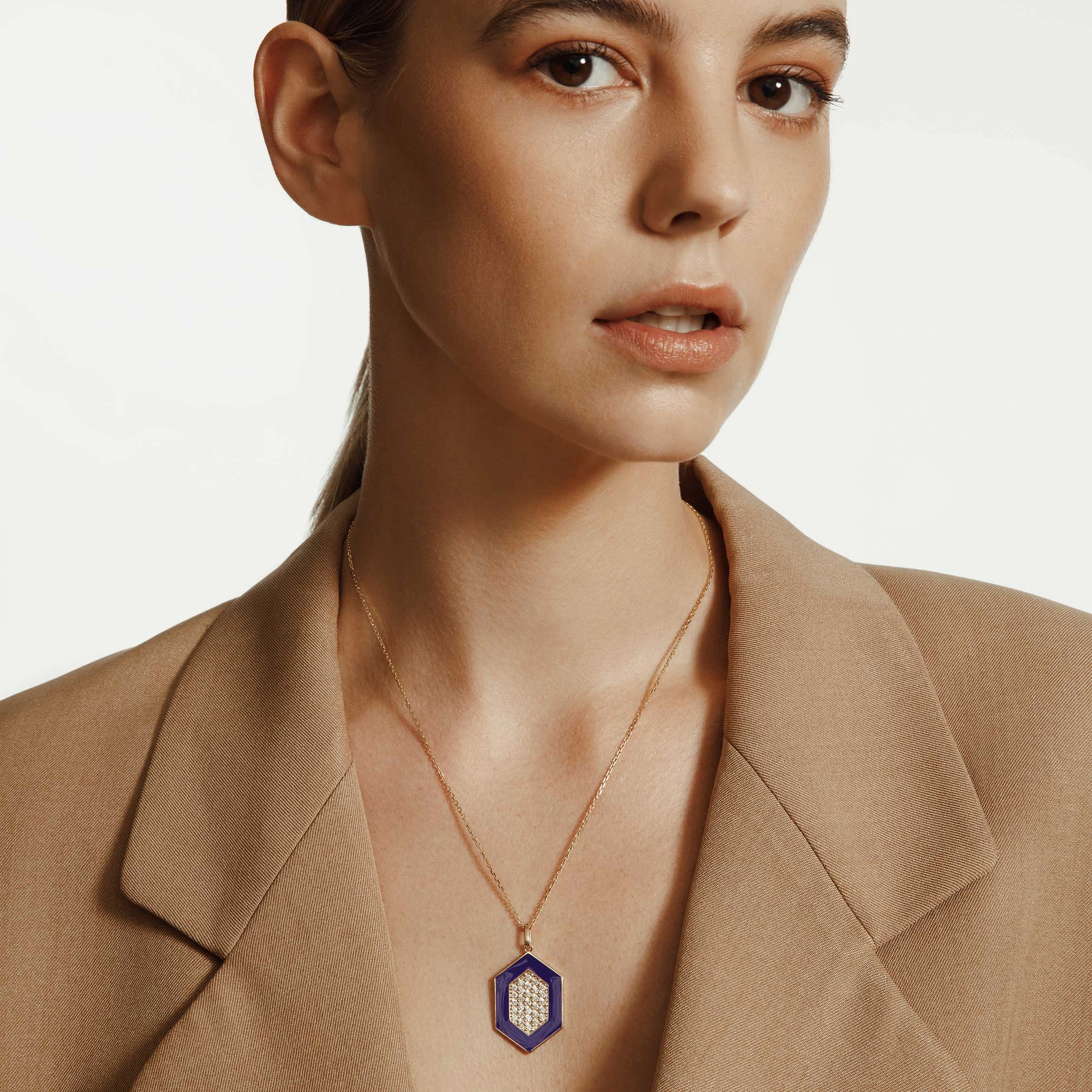 Chroma Pav Hexagon Pendant P491