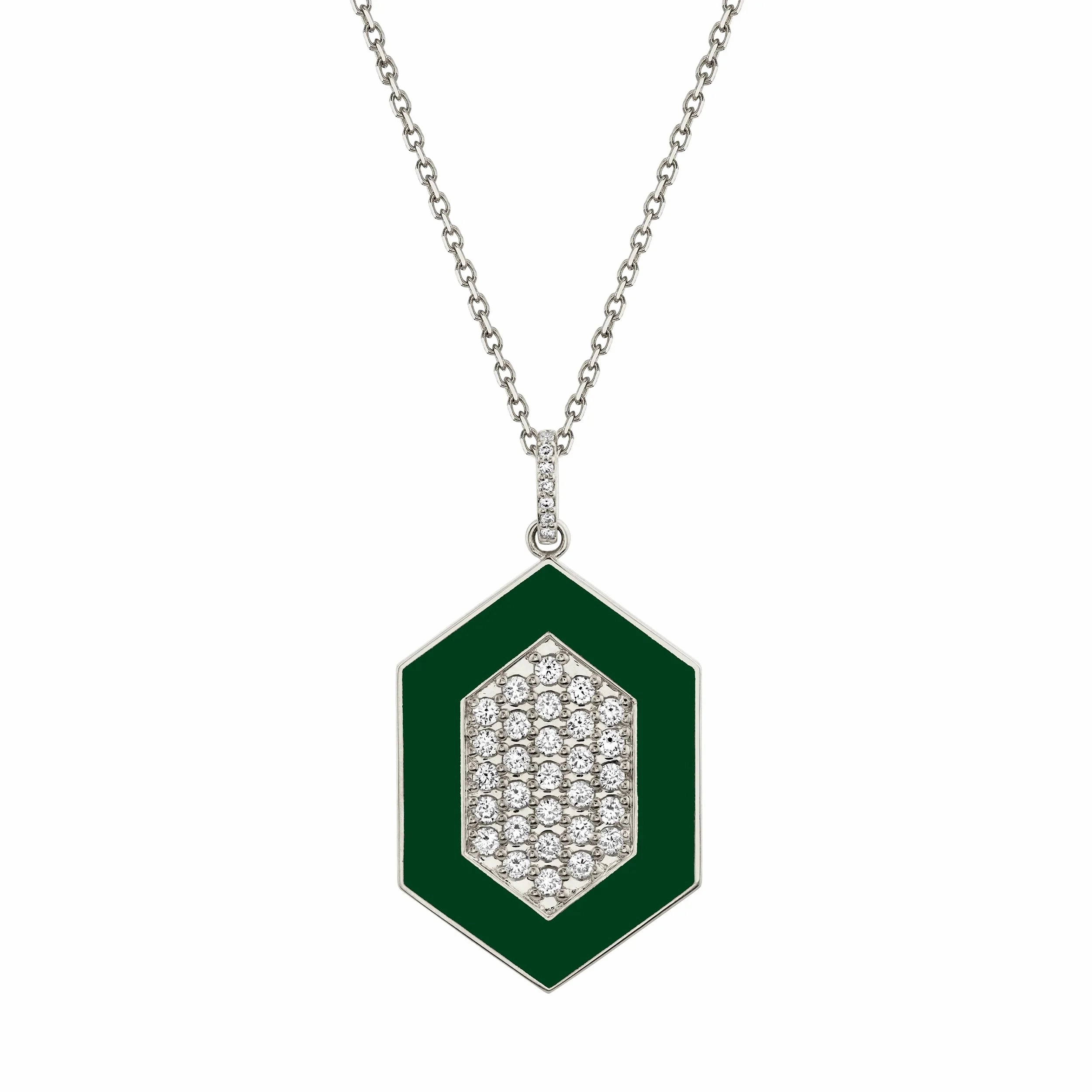 Chroma Pav Hexagon Pendant P491